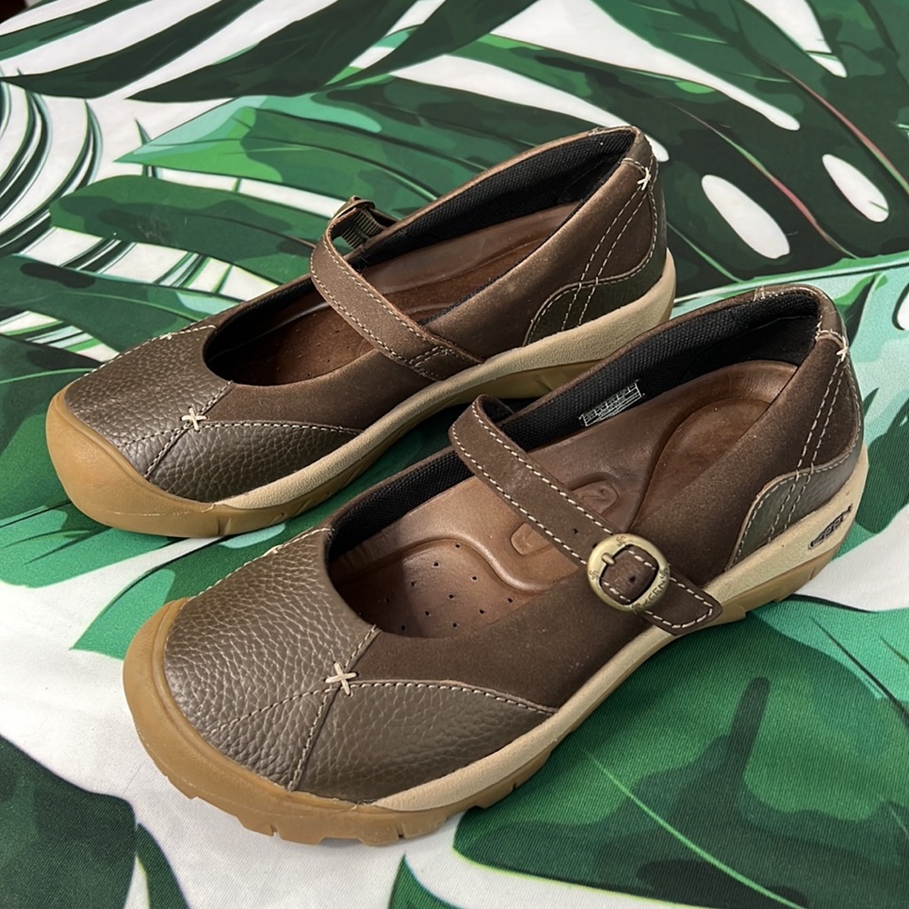 Keen Brown Leather, Mary Jane, Casual Shoes Gem